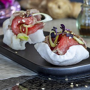 Asiatisches Rinder-Carpaccio zum Apero