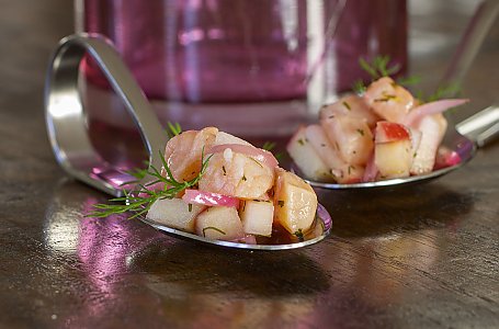 Ceviche vom Saibling mit Apfel und Zitrone