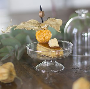 Gebratener Tofu mit Sojamarinade und Physalis