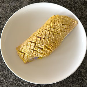 Entenbrust: Schritt 3 = Die Haut rautenförmig einschneiden